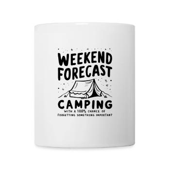 Prévisions de camping pour le week-end - Mug blanc - blanc - Devant