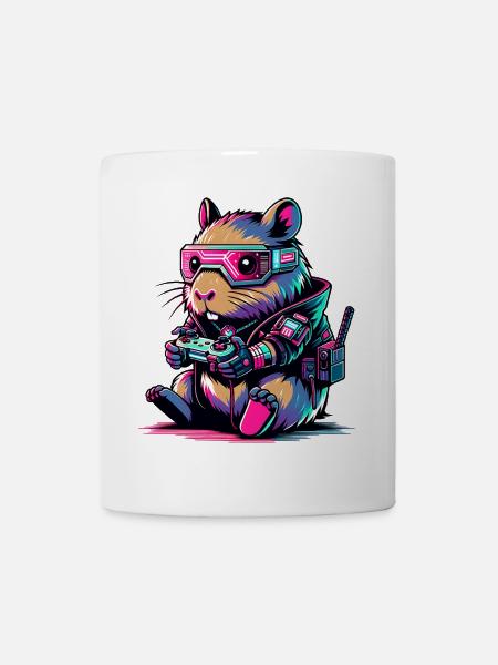 Capybara Jeux Vidéo Gamer Capybara - Tasse - Weiß
