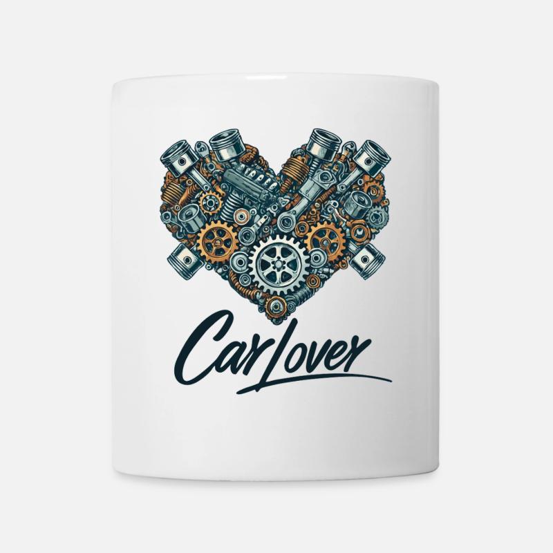Coeur d’amoureux des voitures - Mug blanc - blanc