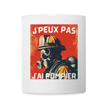 Pompier masqué – J'peux pas - Mug blanc - blanc - Devant