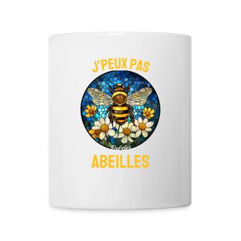 J'peux pas j'ai des abeilles – Vitrail Floral - Mug blanc - blanc - Devant