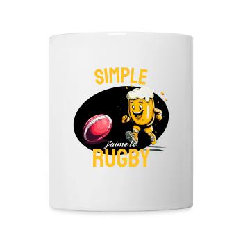 Rugby et Apéro Cartoon Bière - Mug blanc - blanc - Devant