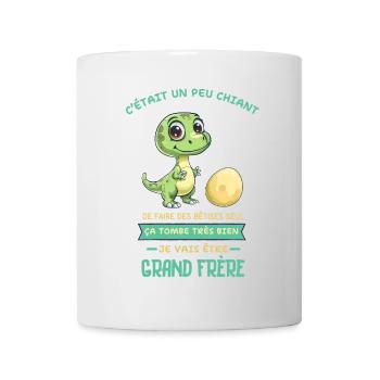 Dino mignon, Grand frère arrive - Mug blanc - blanc - Devant