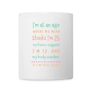 Esprit vieillissant, t-shirt humour juvénile - Mug blanc - blanc - Devant