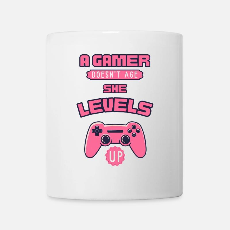 Gamer Levels Up Pink Controller - Mug - white