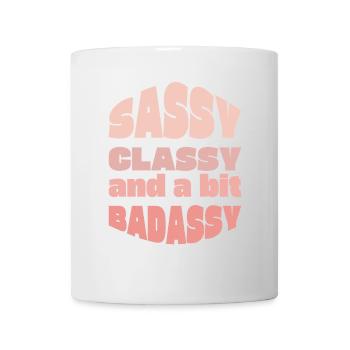 Sassy Classy Badass Typography Tee - Mug - white - Front