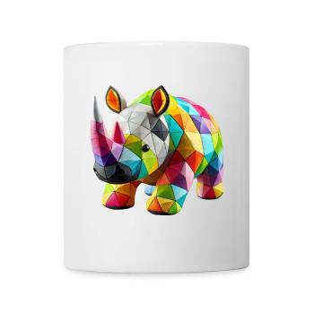 Rhinoceros Rhino Polygone Patchwork - Tasse - Weiß - Vorne