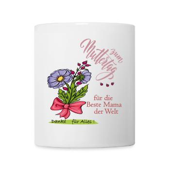Muttertag, beste Mama der Welt - Tasse - Weiß - Vorne
