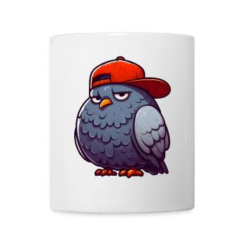 Taube Hiphop Rote Mütze - Tasse - Weiß - Vorne