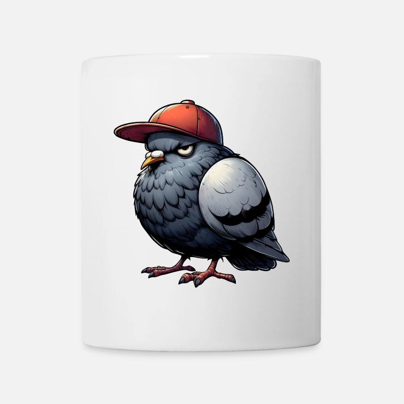Pigeon Hiphop Cap - Mug - white