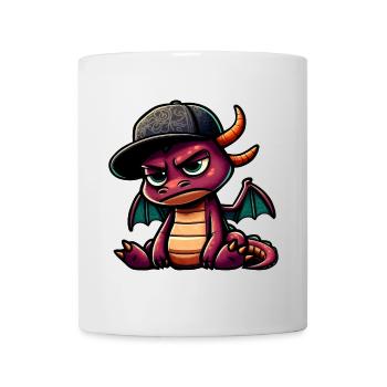 dragon hiphop mauve casquette - Mug blanc - blanc - Devant