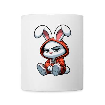 lapin hiphop capuche - Mug blanc - blanc - Devant