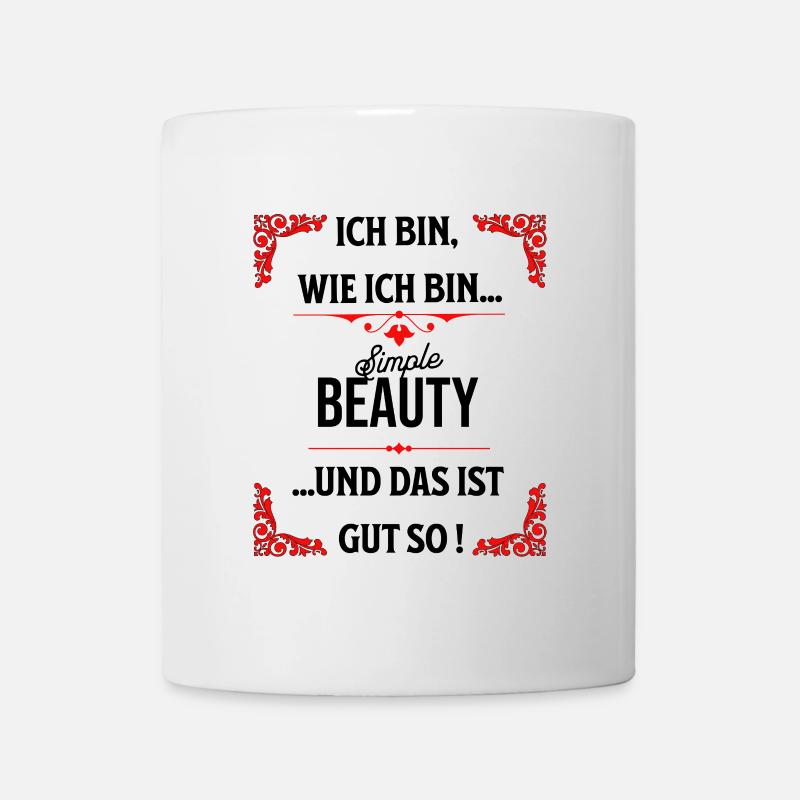 Rote Ornamentrahmen auf Schwarz - Tasse - Weiß
