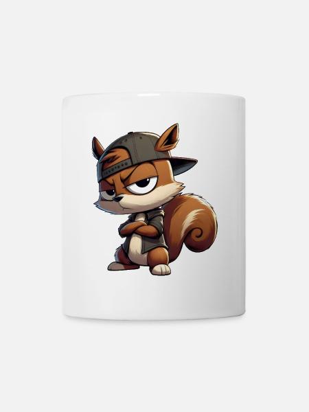 ecureuil hiphop casquette - Mug blanc - blanc