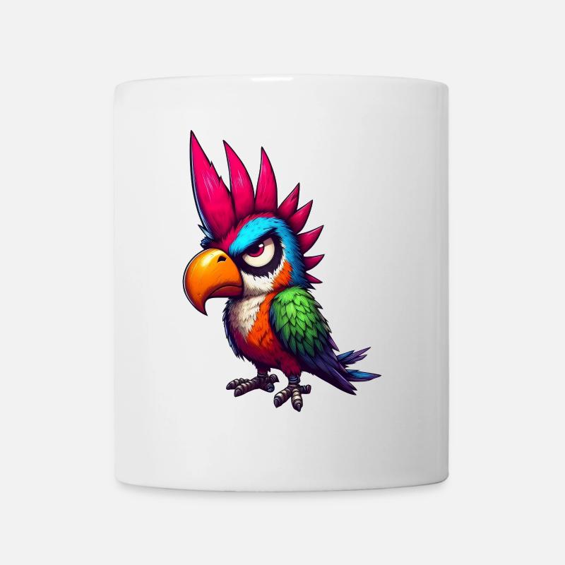 Punk Papagei - Tasse - Weiß