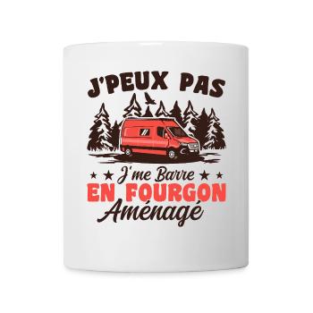 J'peux pas j'me barre en fourgon aménagé - Mug blanc - blanc - Devant