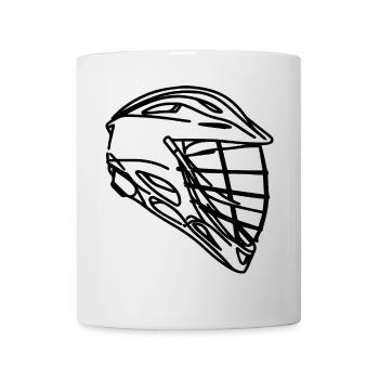 Lacrosse Helmet Drawing - Mug - white - Front