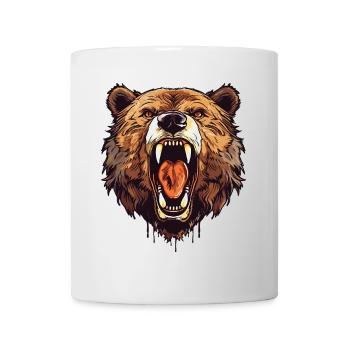 Grizzly Bear Roaring Bear Head Nature Wilderness Forest - Mug - white - Front