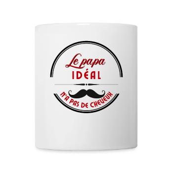 Le papa idéal moustache rétro - Mug blanc - blanc - Devant