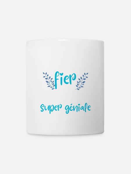 Papa fier d'une fille super géniale - Mug blanc - blanc