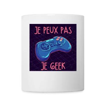 Je peux pas je geek — Manette neon - Mug blanc - blanc - Devant