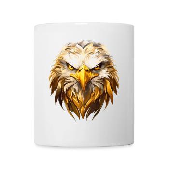 Tête d’aigle Or Oiseau de proie Oiseau Nature animale - Mug blanc - blanc - Devant