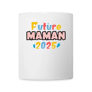 Future Maman 2025 – Pattes Colorées - Mug blanc - blanc - Devant