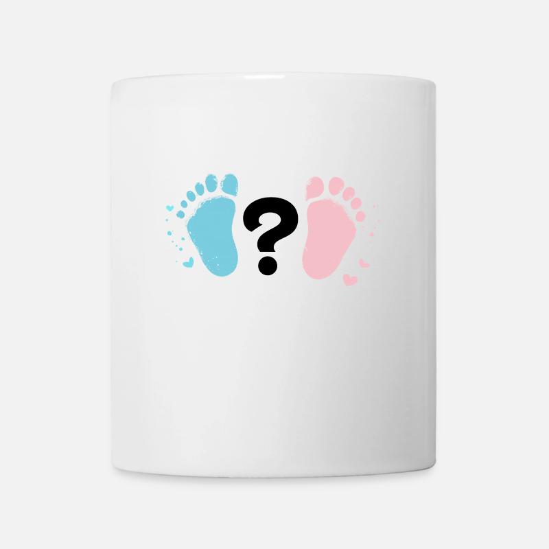 Pastel Baby Footprints and Question - Mug - white
