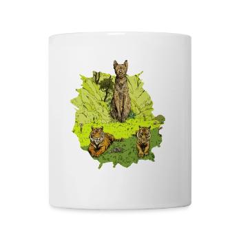 Wächter des Dschungels – Tiger & Uraltes Idol - Tasse - Weiß - Vorne