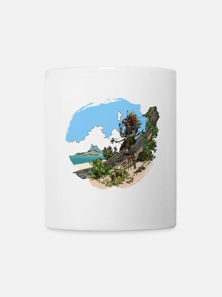 Stammes-Küstenfelsenfischer - Tasse - Weiß