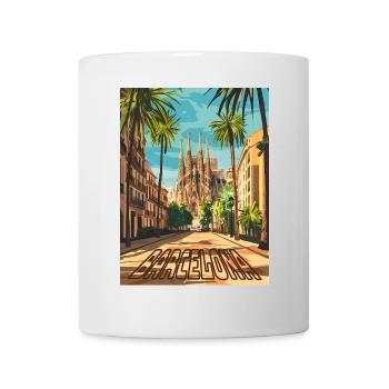 Barcelonastraße bis Sagrada Família - Tasse - Weiß - Vorne