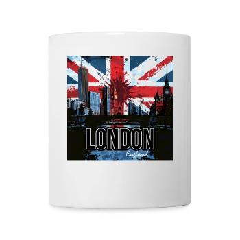 Union Jack de graffiti sur la skyline de Londres - Mug blanc - blanc - Devant