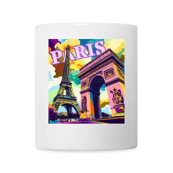 Paris Pop Art Skyline - Mug blanc - blanc - Devant