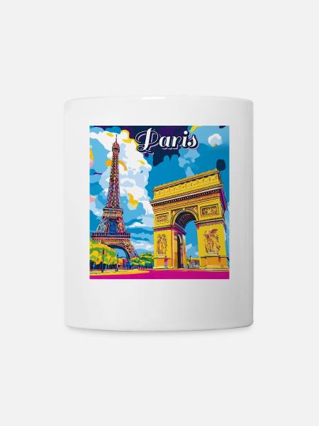 Pariser Pop-Wahrzeichen - Tasse - Weiß