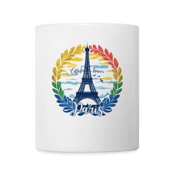 Pariser Eiffelturm-Lorbeerdruck - Tasse - Weiß - Vorne