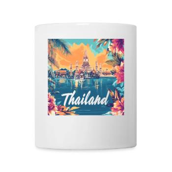 Thailand Temple Sunset Floral Paradise - Mug - white - Front