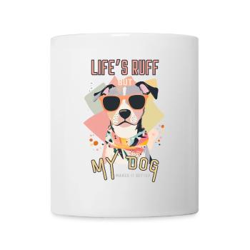 Ruff Life Chien à lunettes de soleil - Mug blanc - blanc - Devant