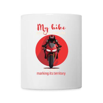 Mein Fahrrad-Territorium-Humor - Tasse - Weiß - Vorne