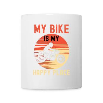 Mon vélo est mon endroit heureux - Mug blanc - blanc - Devant