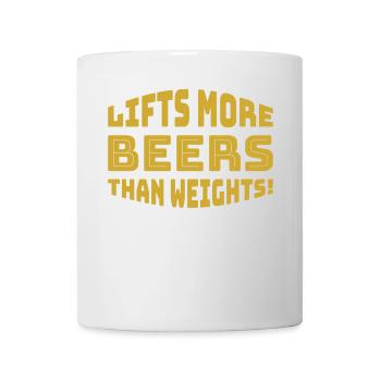 Soulève plus de bières que de poids - Mug blanc - blanc - Devant