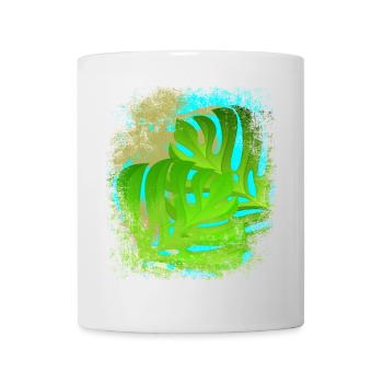 Sensation de vacances palmiers et feuilles de Monstera vert/or - Mug blanc - blanc - Devant