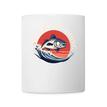 Accro à la pêche, pas au travail - Mug blanc - blanc - Devant