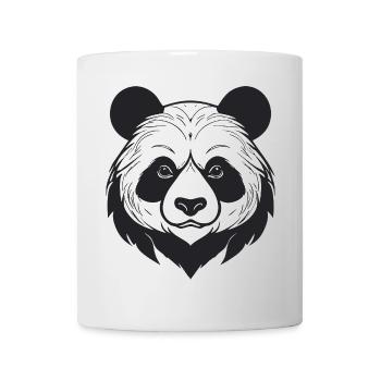 Panda Illustration in Schwarz-Weiß - Tasse - Weiß - Vorne