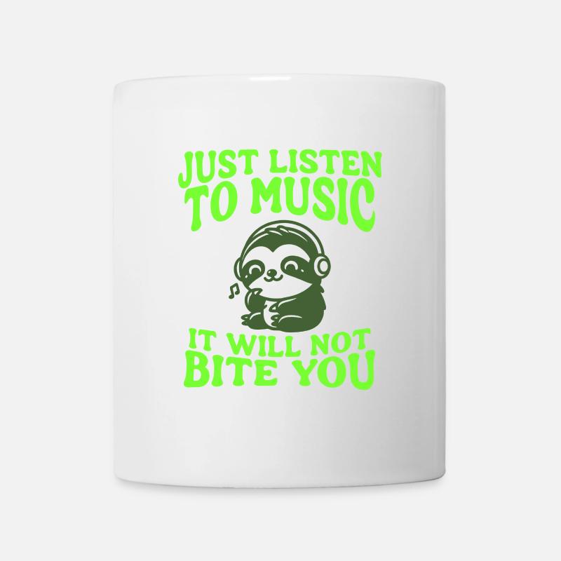 Il suffit d’écouter de la musique - Sweet Sloth - Mug blanc - blanc