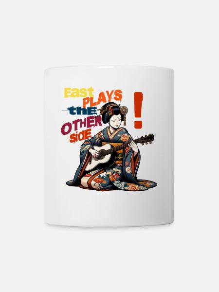 L’Est JOUE de l’autre côté — Geisha Guitar Fusion - Mug blanc - blanc