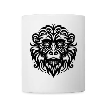 Singe hurleur tribal - Mug blanc - blanc - Devant