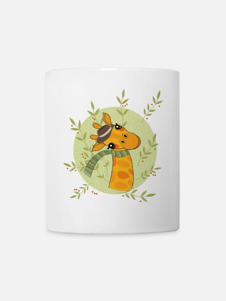 Giraffe im Frühling - Tasse - Weiß