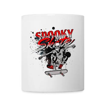 Skull Skateboard Graffiti Design - Tasse - Weiß - Vorne