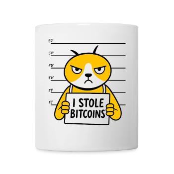 Bitcoin Cat Digital Money Drôle de dicton - Mug blanc - blanc - Devant