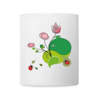 Flower with ladybug - Mug - white - Front